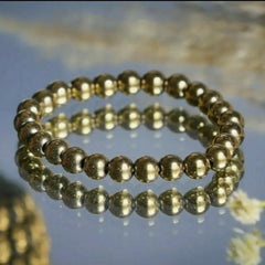 Golden Pyrite 8mm Natural Stone Bracelet (Pack of 1)