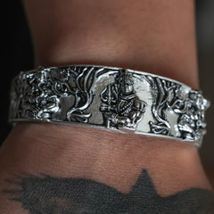 Men's Oxidised Silver Mahakal Bracelet