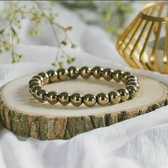 Golden Pyrite 8mm Natural Stone Bracelet (Pack of 1)