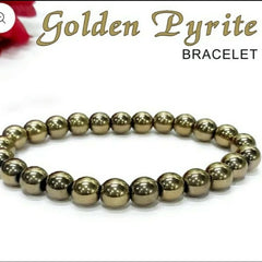 Golden Pyrite 8mm Natural Stone Bracelet (Pack of 1)